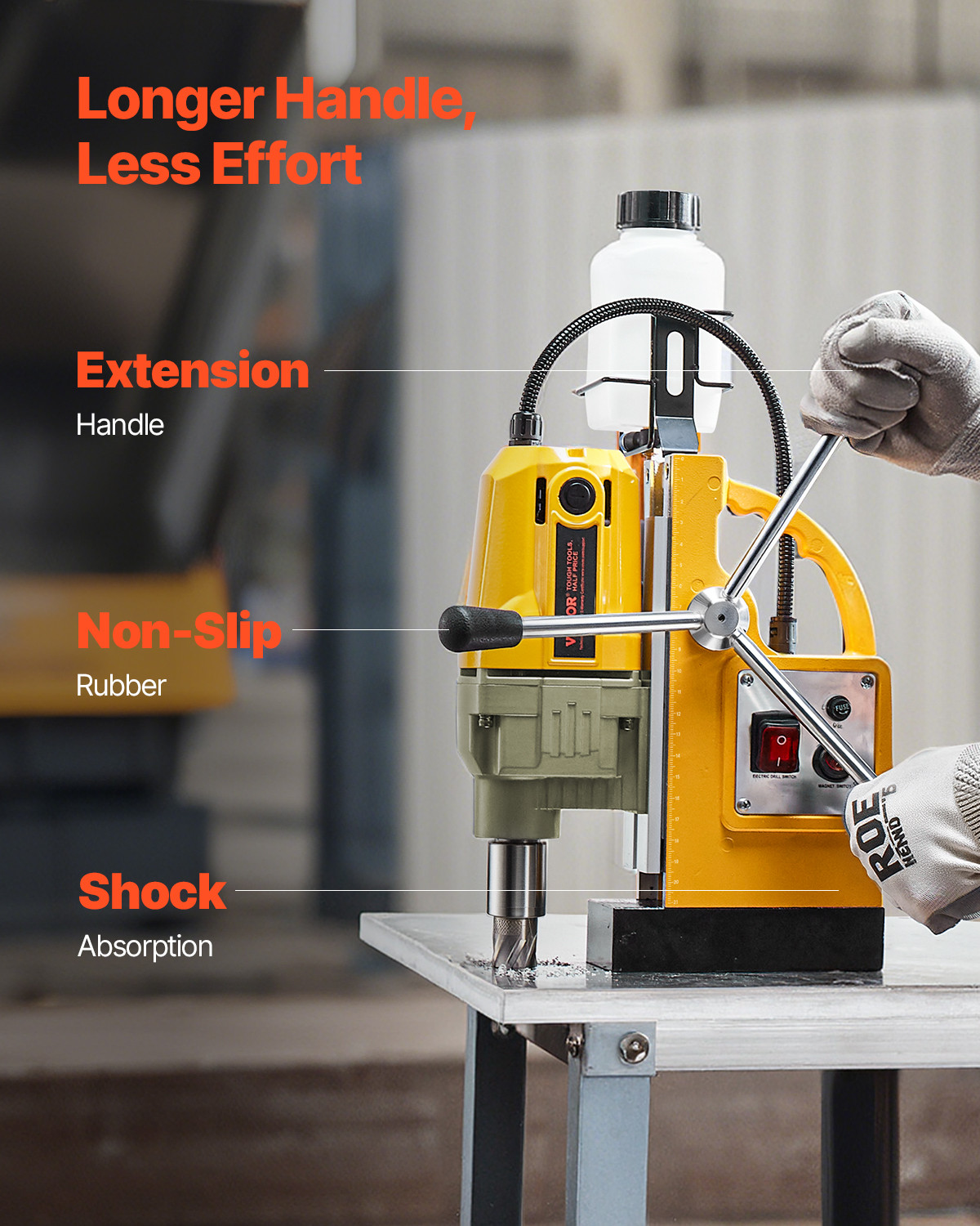 VEVOR Magnetic Drill 1400W 2810 lbf Mag Drill Press 1.6 in Boring Diameter