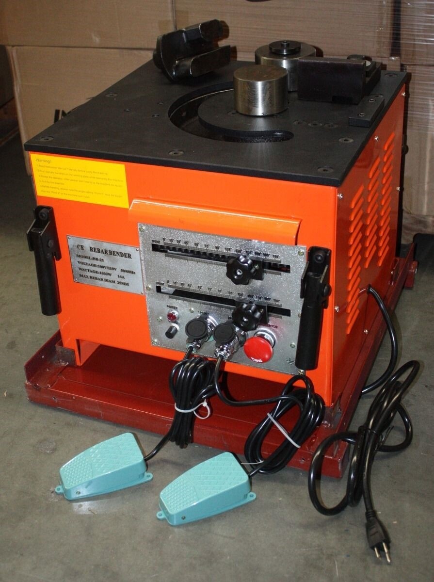 25mm Electric Rebar Bender w/Two Foot 2 point Controls RB-25 #8 1″ Rebar Steel