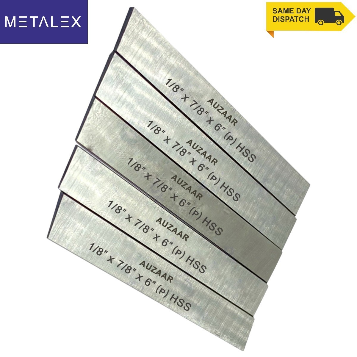 1/8″ x 7/8″ x 6″ Inch Lathe Cut Off Parting Tool Blade 5 Piece HSS Set M2 Grade