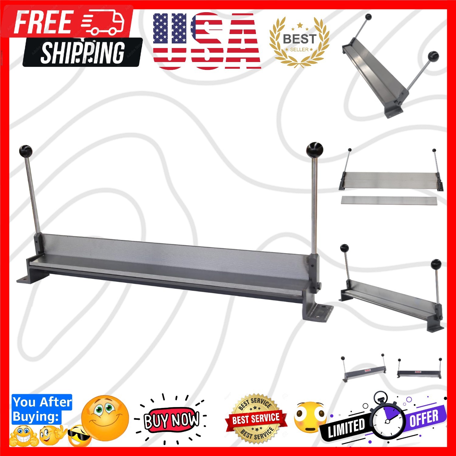Sheet Metal Brake, 18-Inch Sheet Metal Bender, 18-Gauge Mild Steel Capacity, …