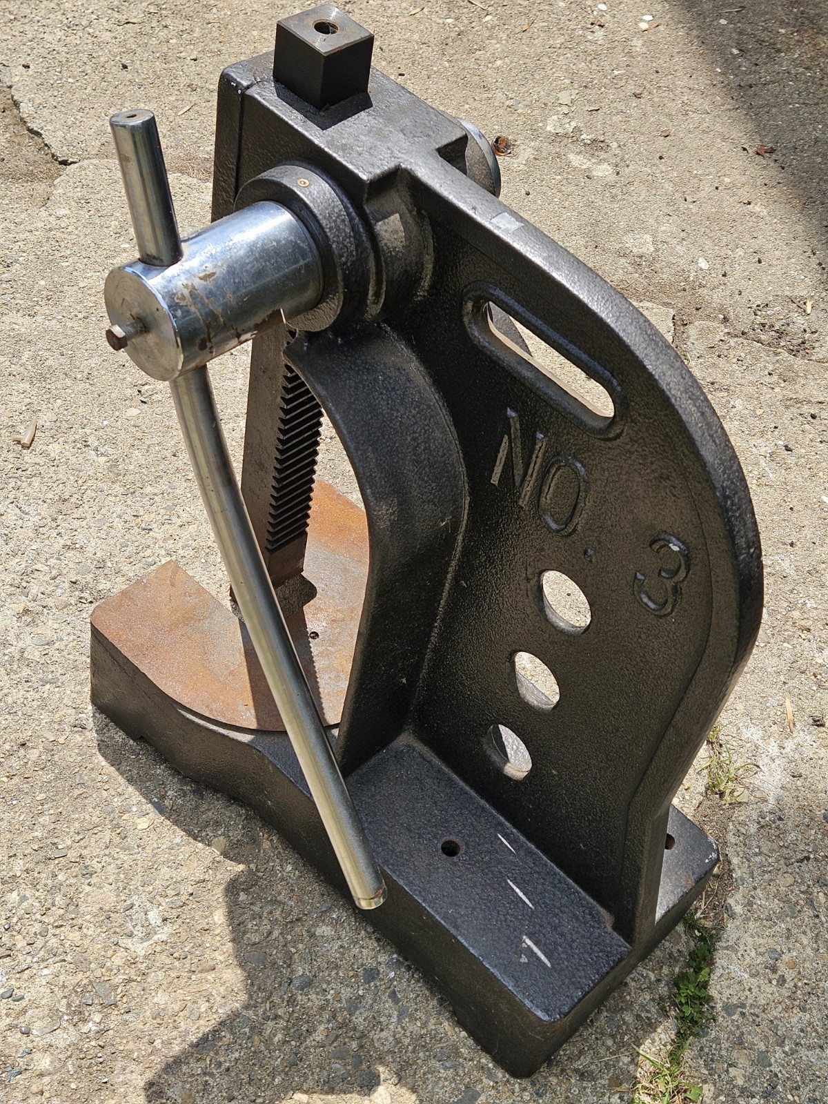 No. 3 Manual Arbor Press Metalworking Bench Press Tool Fixture Stand Lever