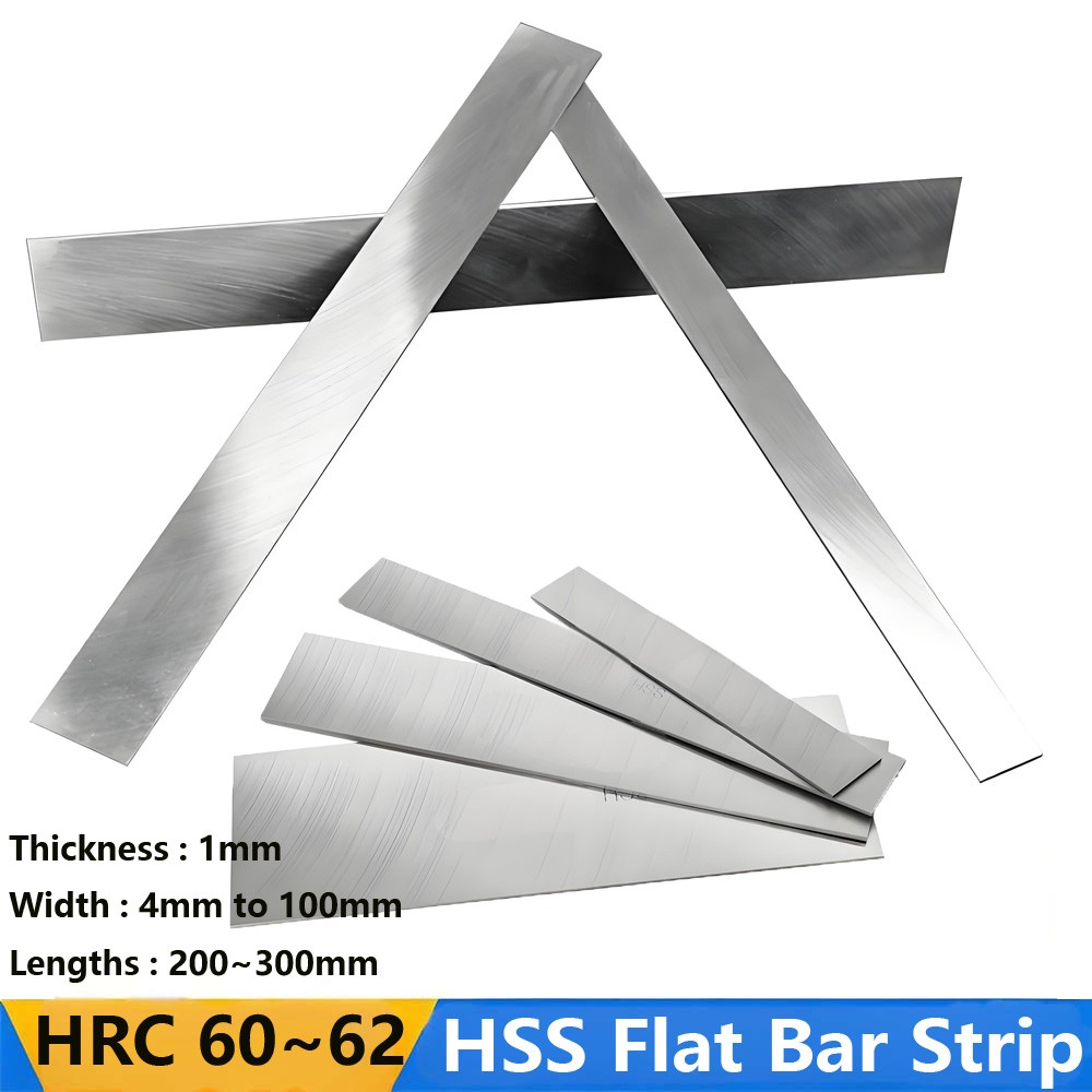 HSS Steel Flat Bar Strip 1mm Thick 200~300mm Length Uncut Blade Lathe Turning
