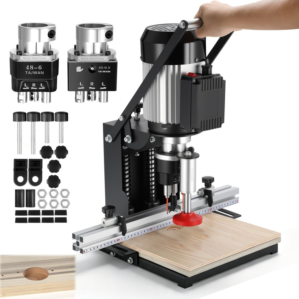 TOYANDONA 45-9.5mm&48-6mm Manual Hinge Drilling Machine Woodworking Boring 1100W