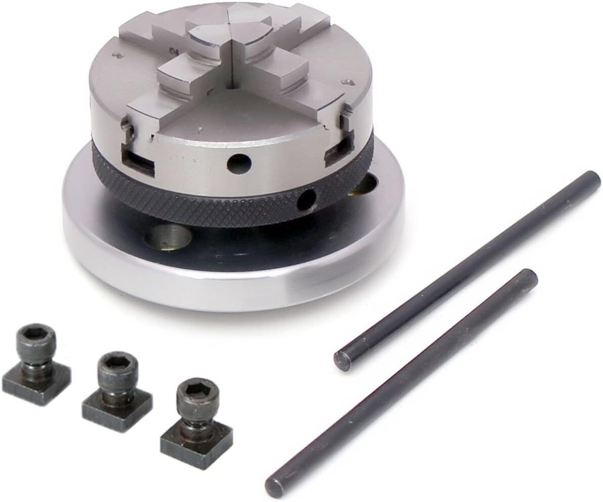 65 mm- 4 Jaws Self Centering Chuck with Back Plate & T-nuts for Milling READ