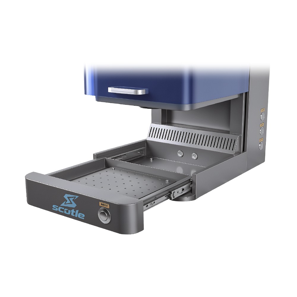 JPT MOPA 60W Fiber Laser Marking Machine Class 1 Metal Engraving with Ruida