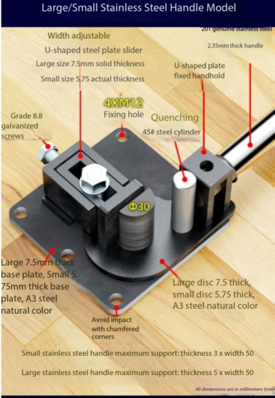 Manual Flat Bar Bender, 90-degree Right-angle Bender, Hand-operated Tool