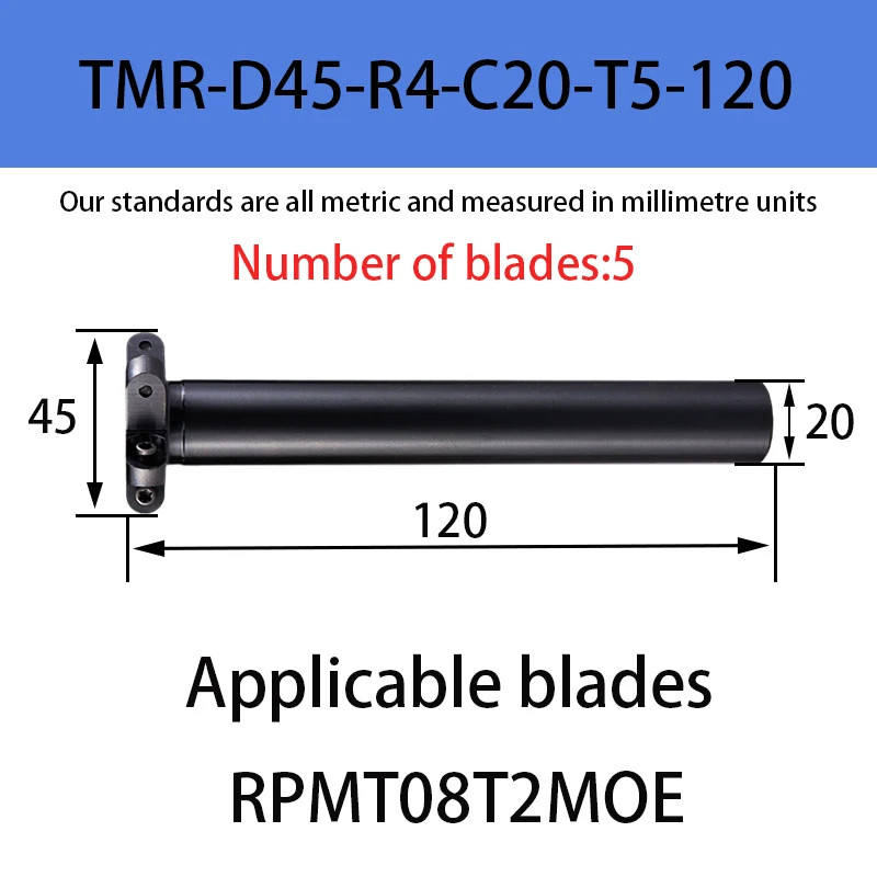 HTS TMC TMR T-Slot Milling Cutter 20-63mm Trapezoidal Side Cutter CCMT RPMT Tool