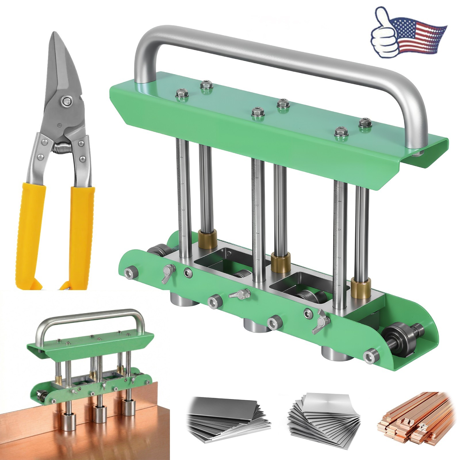 Sheet Metal Roller 3 Station Metal Bender, 0-90 Adjustable Bending, Portable