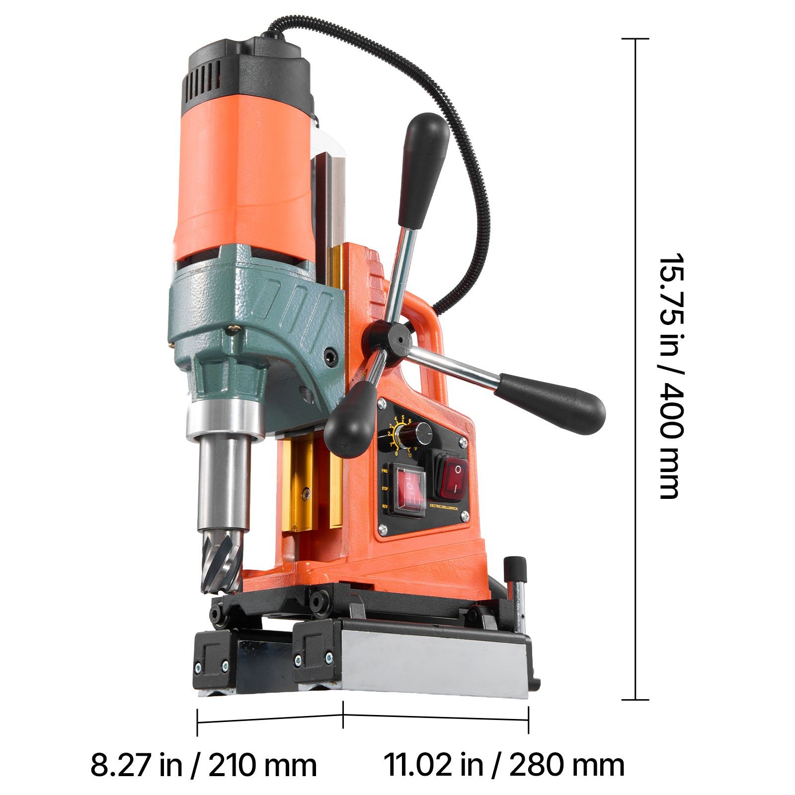 Magnetic Drill Press, 1400 W, 2″ Boring, 0 – 750 RPM, Reversible, with 6 Core