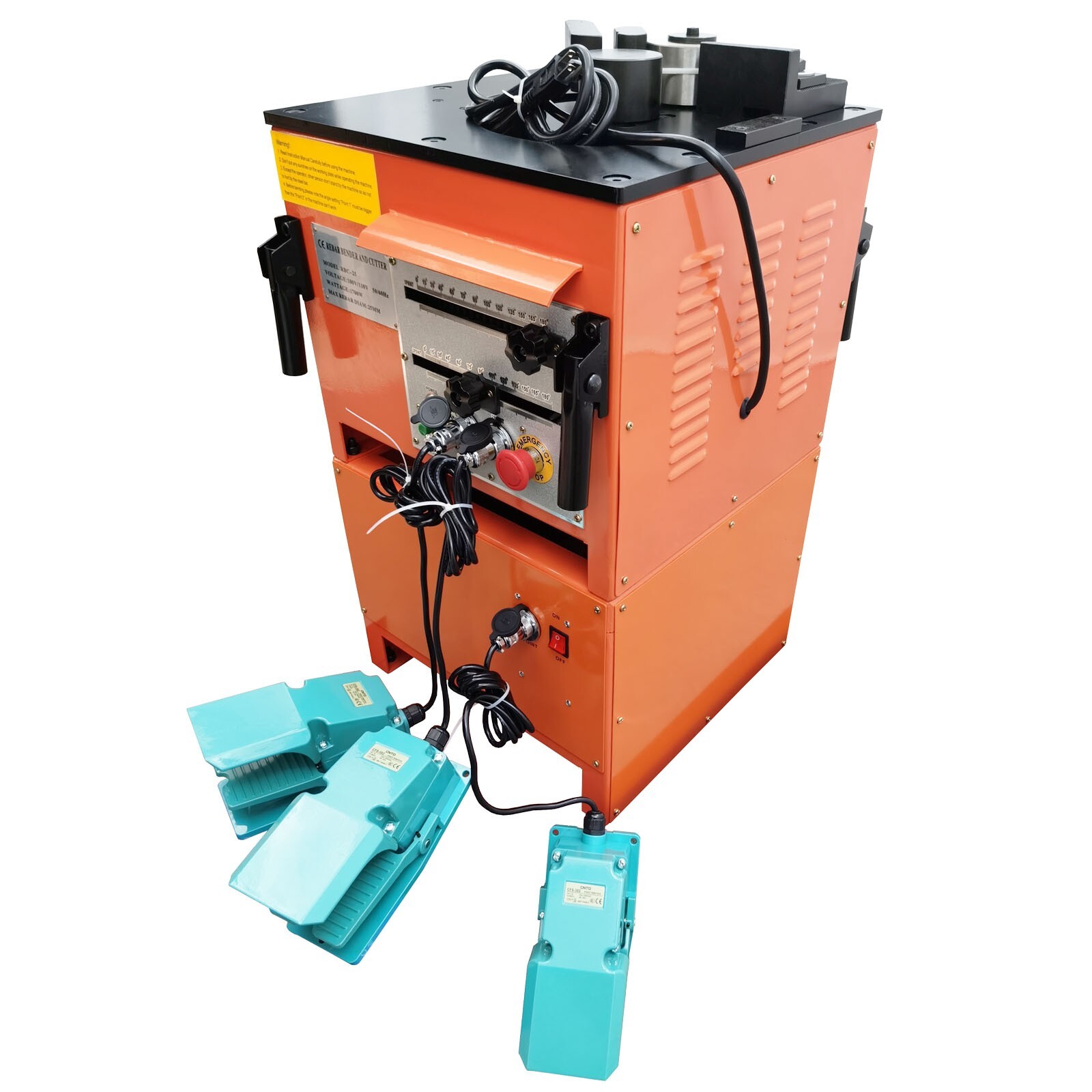 RBC-25 Electric Rebar Bending and Cutting Machine Bench Steel Rod Bender 0-180°