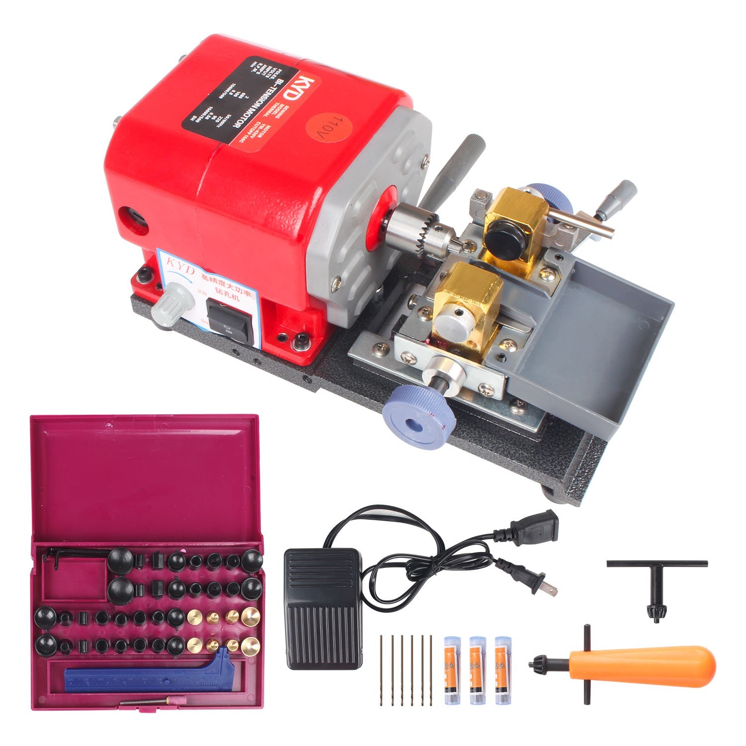 US SHIP】680W 110V Pearl Polishing Drilling Machine 500-15000RPM 0.3-4mm Collet