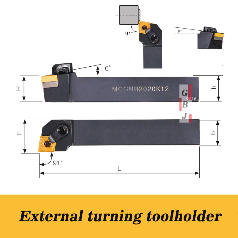 91° MCGNR MCGNL 1616 2020 2525 K12 M12 External turning tool For CNMG (clamp)