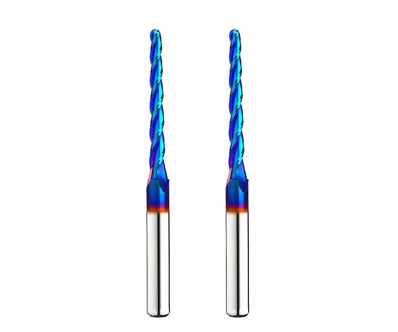 2PCS BRB228 Milling Cutters Ball Nose Solid Carbide Up Cut CNC Spiral Bits NA…