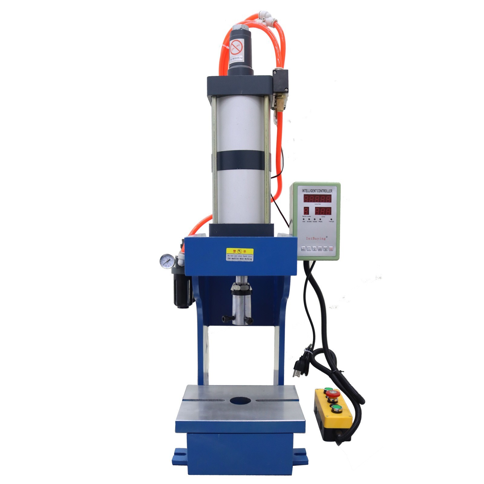 110V 3306lb 1.5T Pneumatic Punch Press Machine for Sheet Metal w/Digital Display