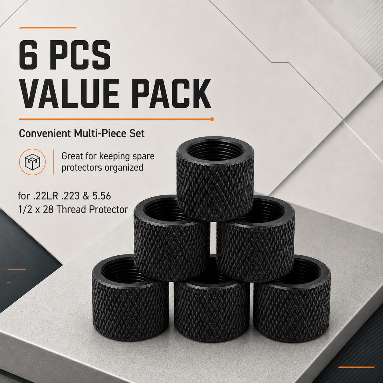 12 PCS Thread Protector Combo Fits 6x 5/8×24 & 6x 1/2×28 Durable Steel Guard