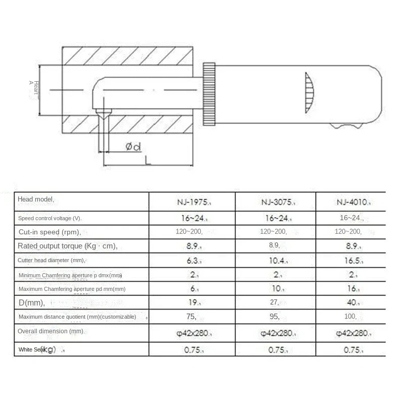 220V Hand-held Electric Hole Chamfering Metal Inner Hole Deburring Tool Pipe