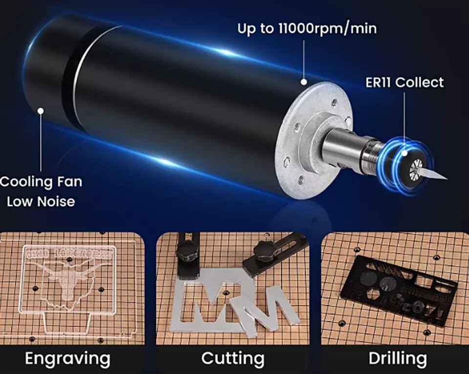 MDF Table CNC 4540 Router 500W Engraver Machine+20W/40W Laser+Offline controlle
