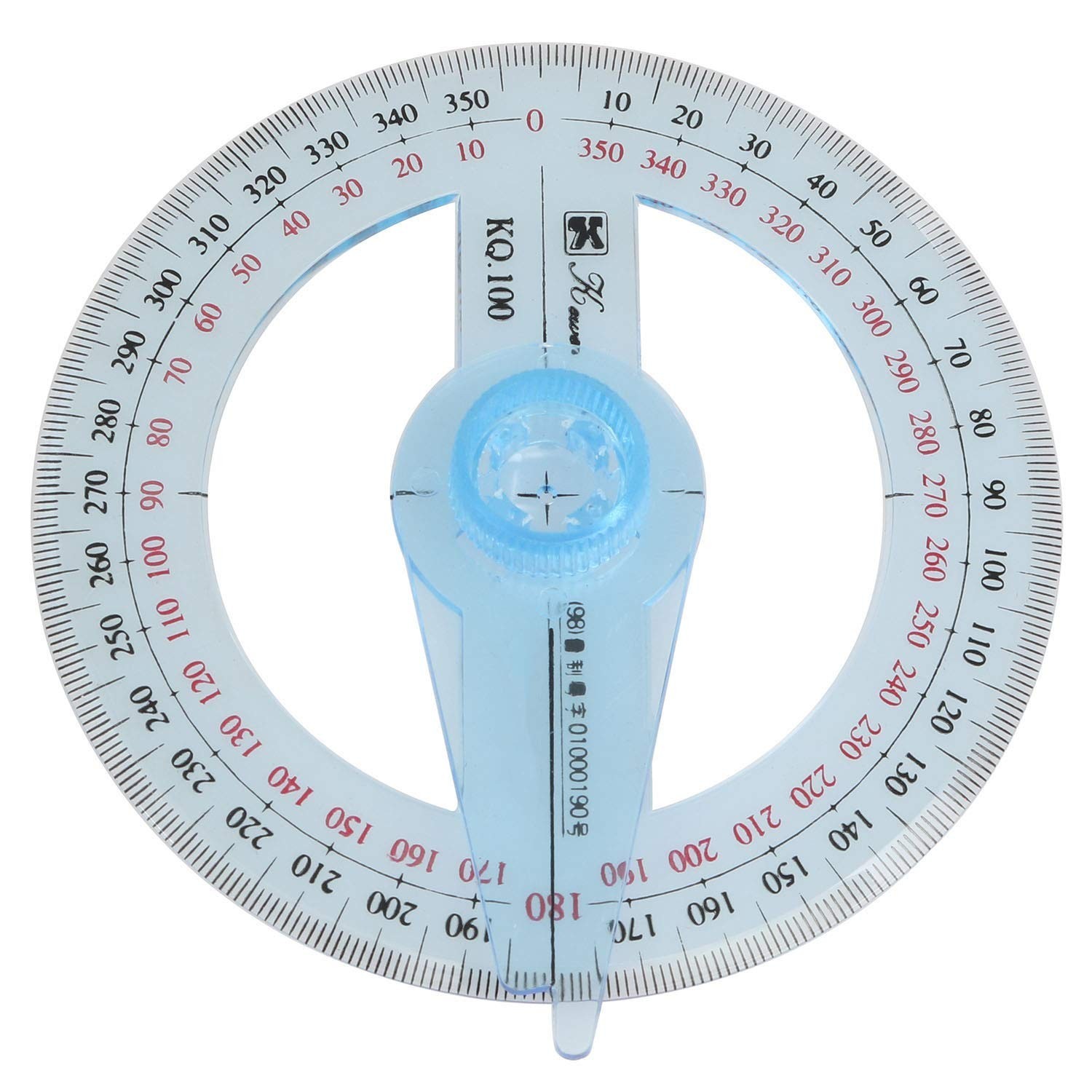 Swing Arm Protractor Plastic 4Inch 360 Degree Protractor with Swing arm