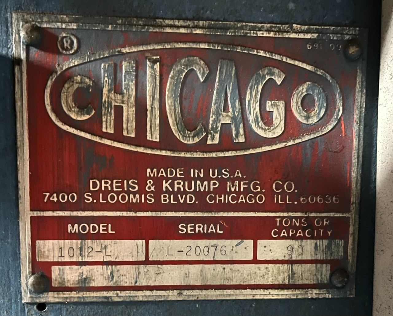 12’ chicago press brake with safety