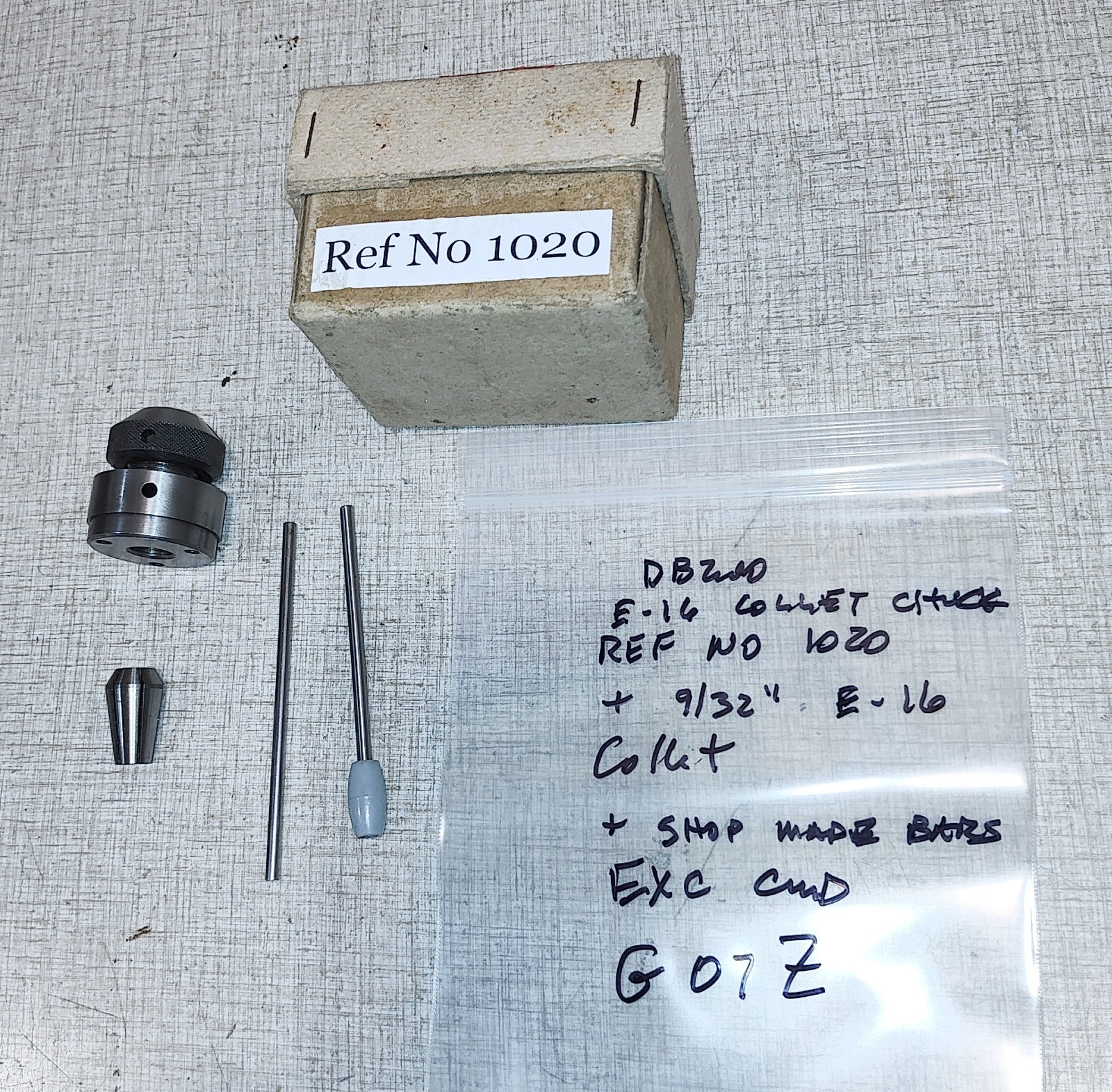 Emco Unimat DB200 Lathe E-16 Collet Chuck & 9/32″ Collet REF No 1020 G07Z