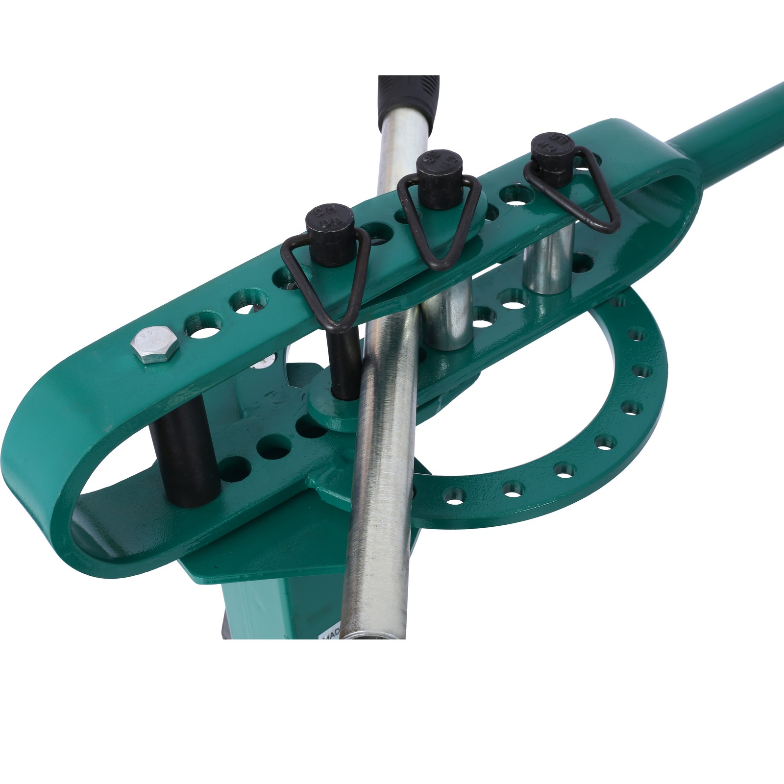 Green Pedestal Floor Compact Bender 7-Dies Versatile 44 Ft. Mount Telescoping Ha