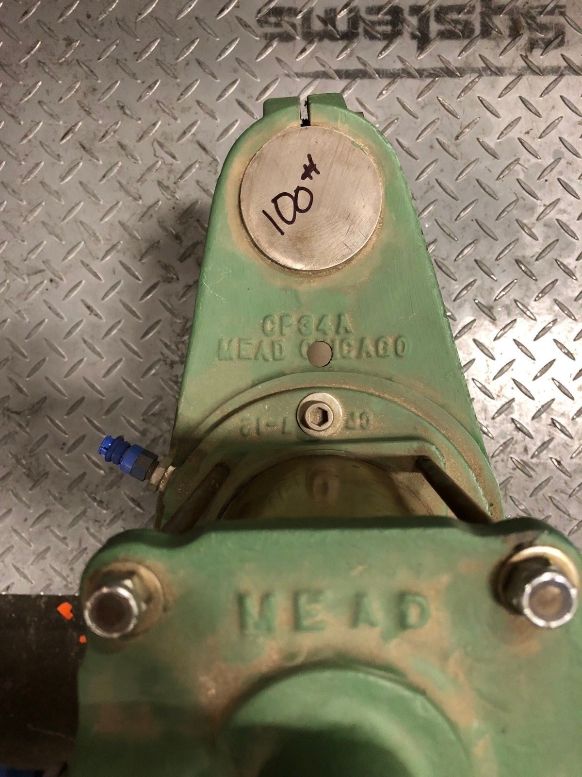 Mead Chicago CP 7-12 Pneumatic RAM Crimper Press Bench Mount – 3/4″ Shaft CP34A