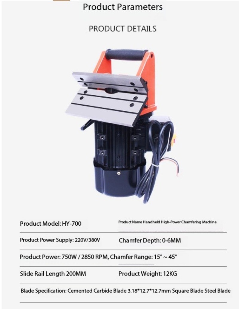 Handheld 45-Degree Beveling Machine Handheld Straight-Edge Metal Beveling Tool