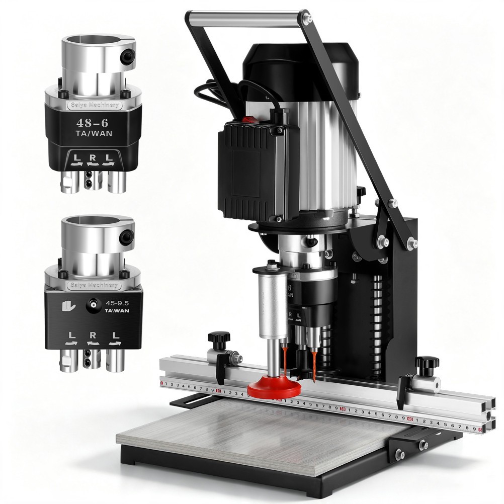 1100W Portable Hinge Boring Machine 0-40mm Depth Adjustable Manual Hinge Drill