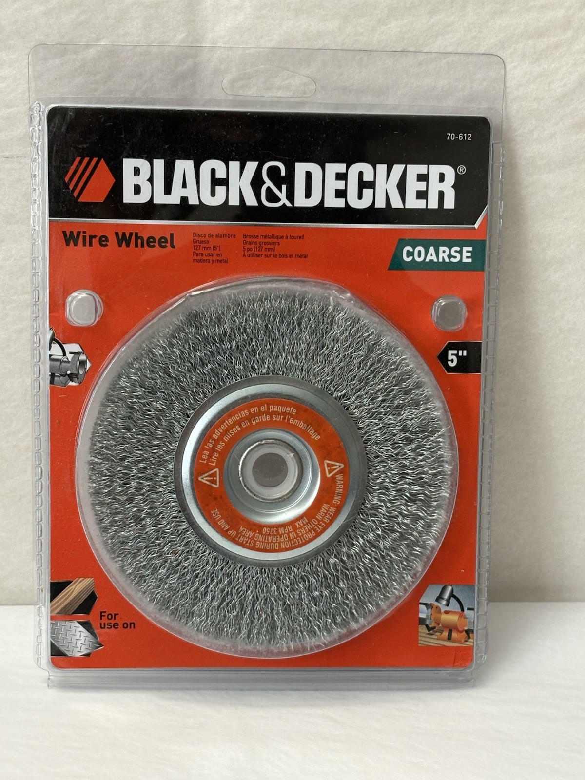 Black & Decker 5″ Crimped Wire Wheel, Coarse, Bench Grinder Part No. 70-612 (H7)