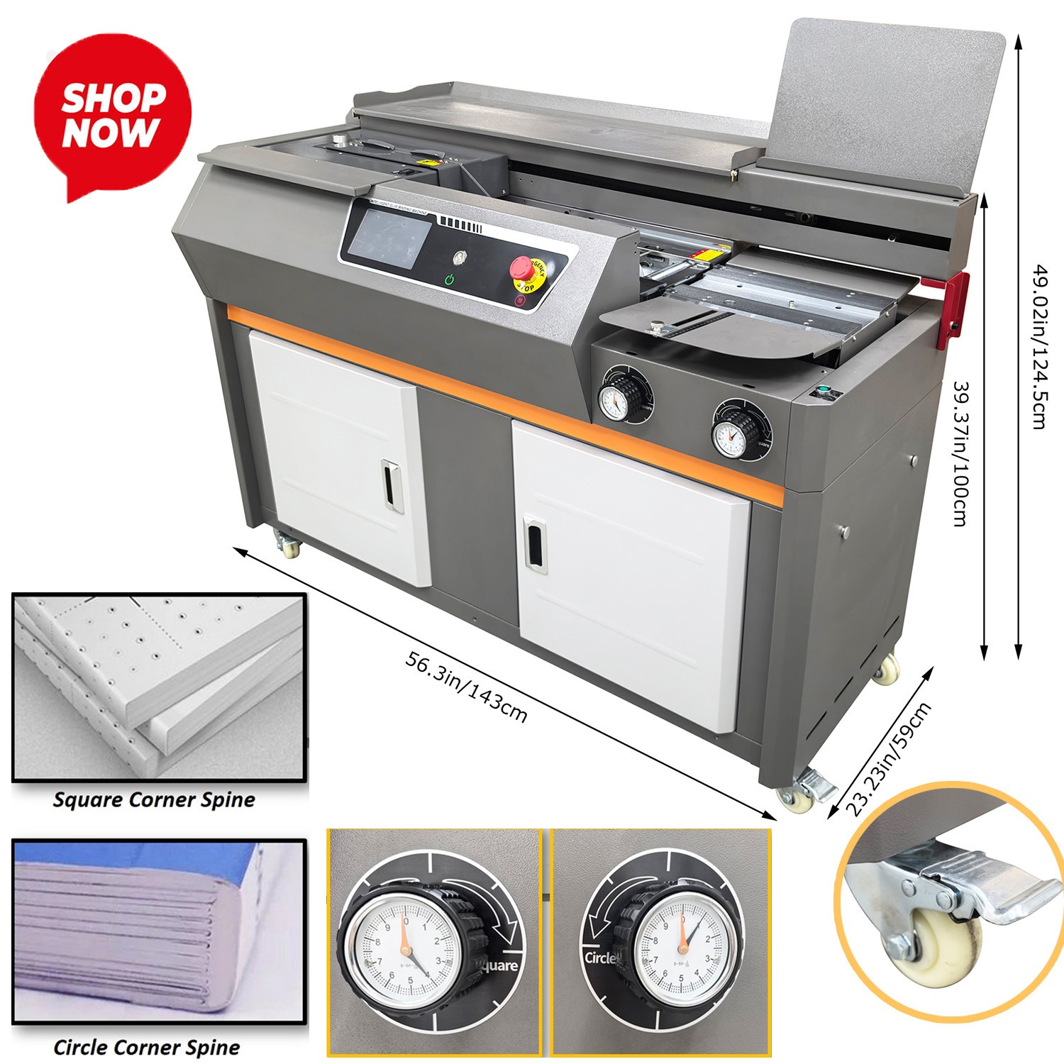 A4 Full Auto Perfect Binding Machine 200-300 books/h w 7” Touch Screen Dust Bag
