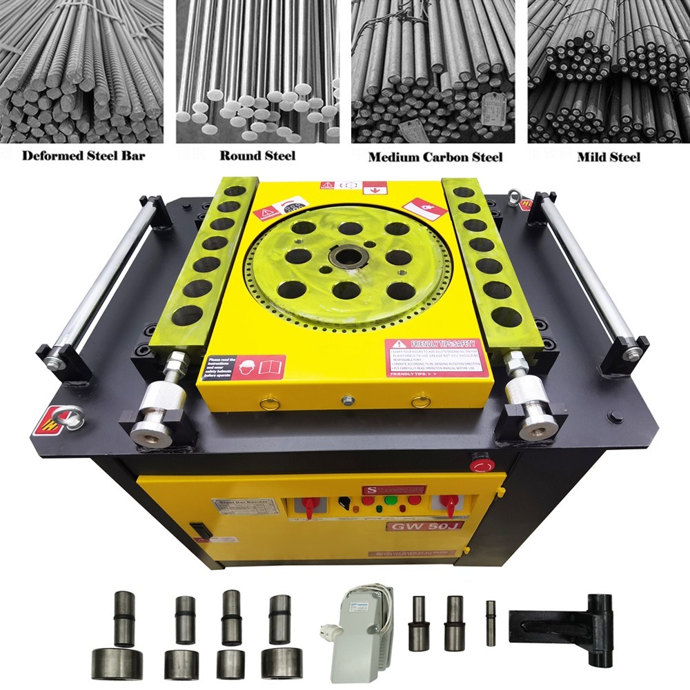 220V 3PH Electric Rebar Bending Machine Automatic Steel Bar Bender 1/4”-2″