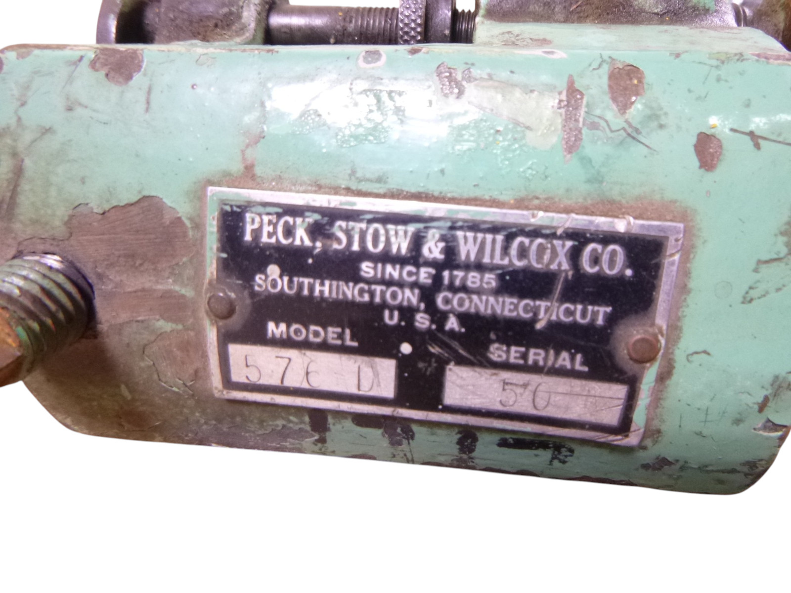 Vintage Peck Stow & Wilcox Pexto 975 Base & 576D Sheet Metal Burring Machine