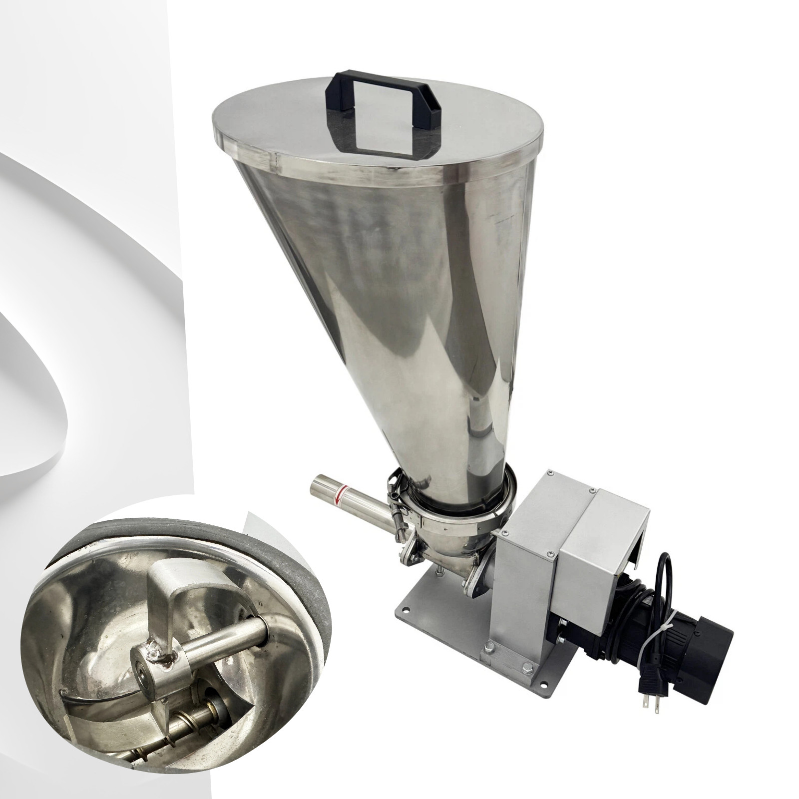 220V 1PH Single-Screw Volumetric Feeder 0.6-3kg/h for Granule Solid Materials
