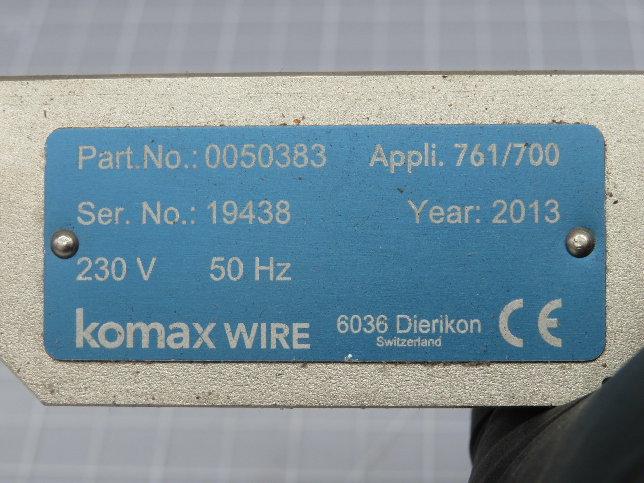 KOMAX SUMITOMO 0050383 APPLI 761/700 230 V 50 HZ T183685