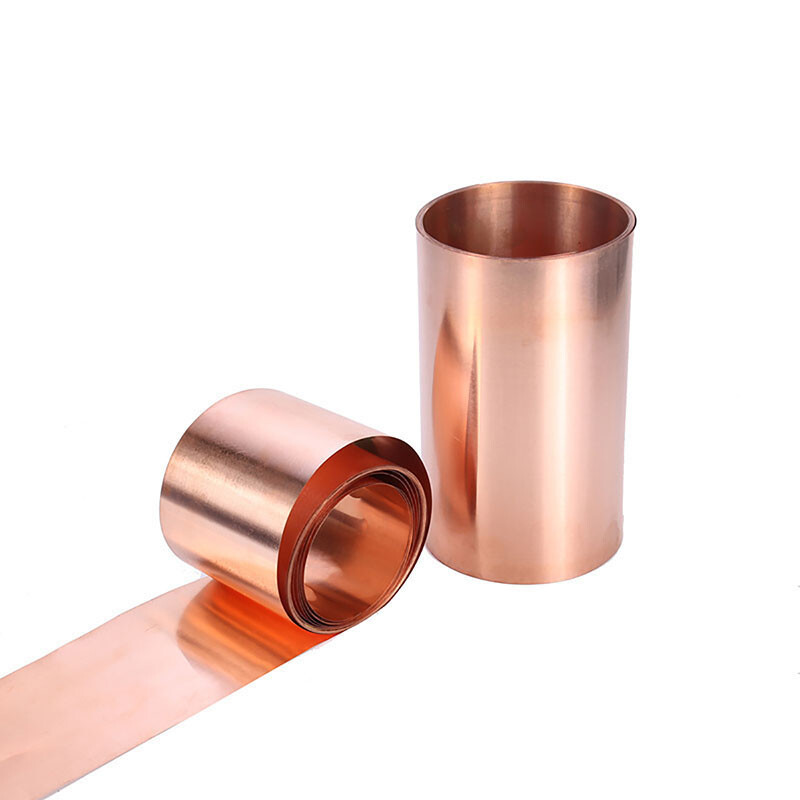 99.9% Pure Copper Metal Sheet Foil Plate Thick 0.05-1mm, Width 10-400mm, 1 Meter