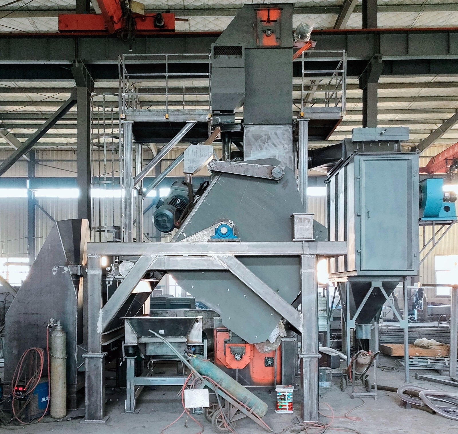 21 Cubic Foot Manganese Drum Shot Blast Machine “System” with Dust Collector