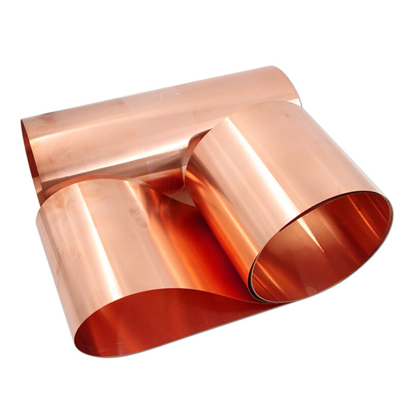 99.9% Pure Copper Metal Sheet Foil Plate Thick 0.05-1mm, Width 10-400mm, 1 Meter