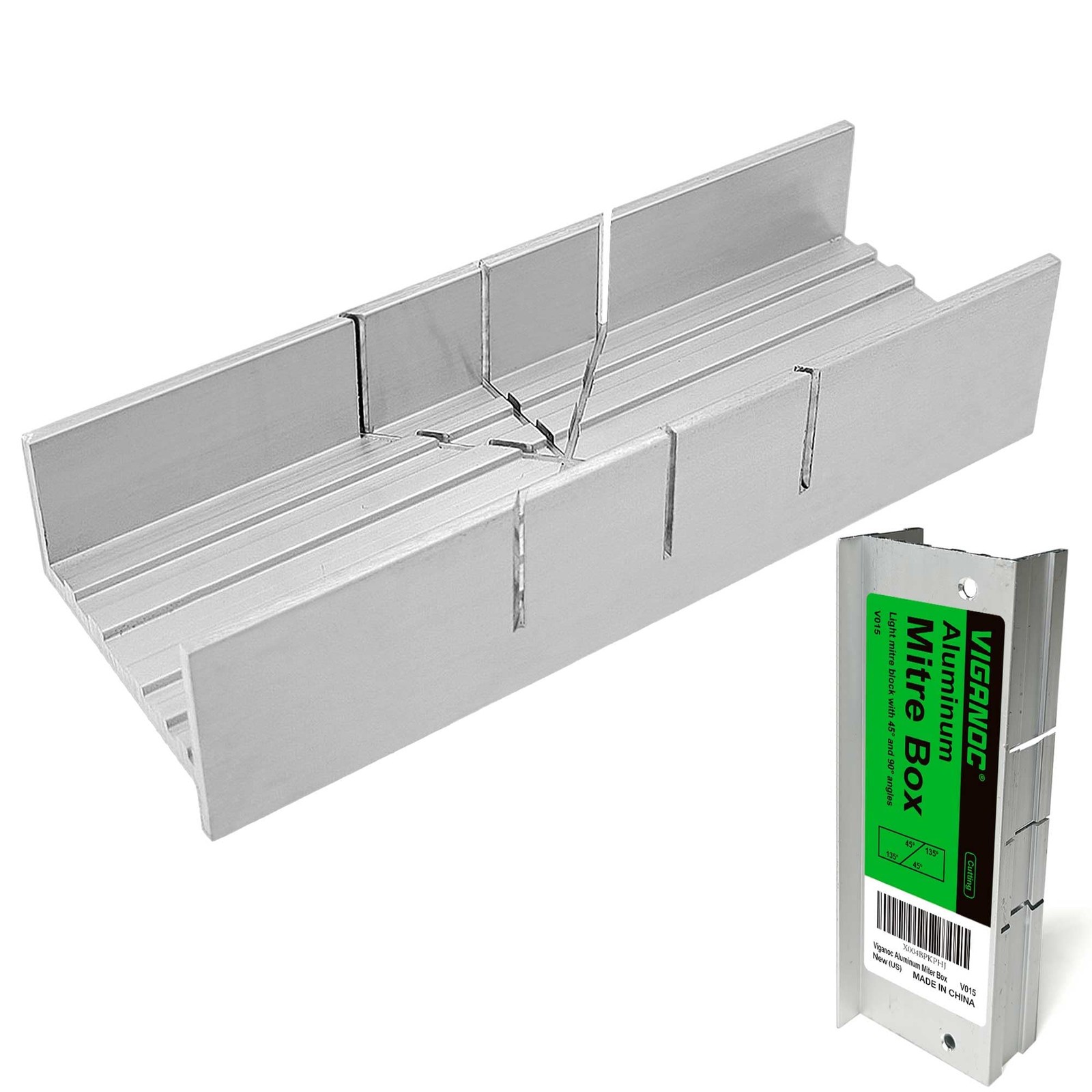 Viganoc Metal Mitre Box by Aluminium and Steel Construction, 5.3 Inch Silver