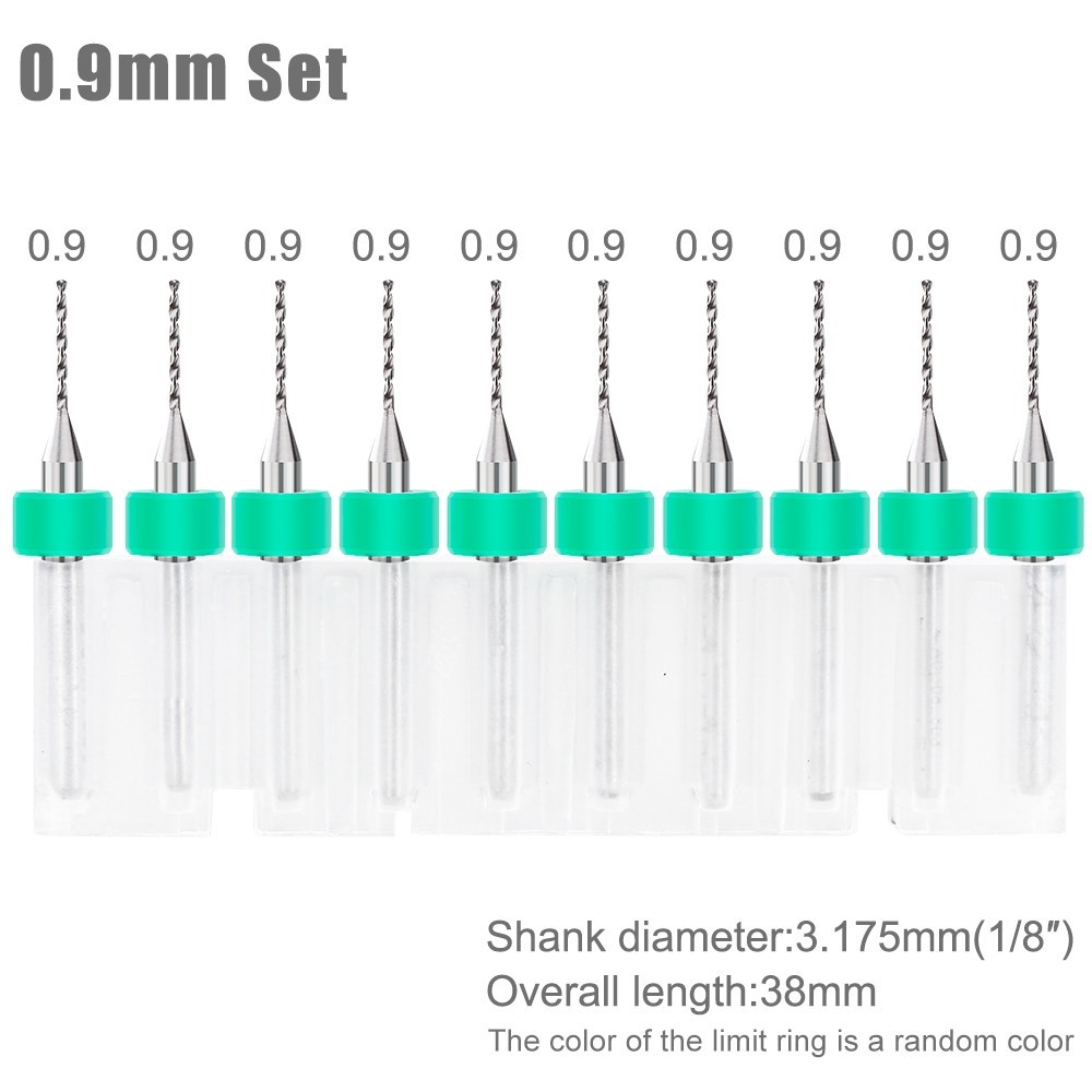10pcs New Drill Bit Set Carbide PCB Mini CNC Micro Drill Bits 0.1mm-2.0mm
