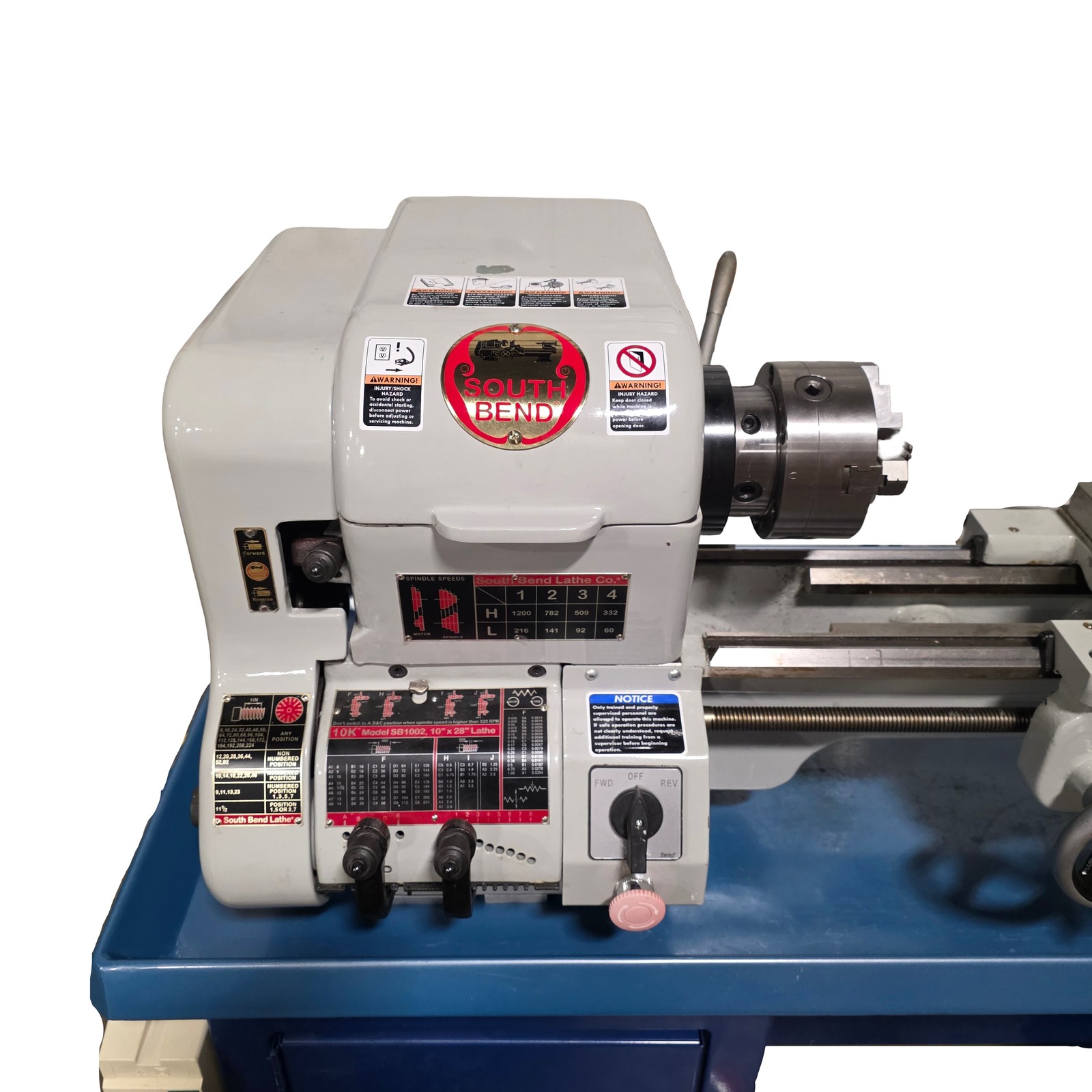South Bend SB1002 10K-28″ Bench Lathe 9.84″ Swing 28″ Between Centers 1HP 120VAC