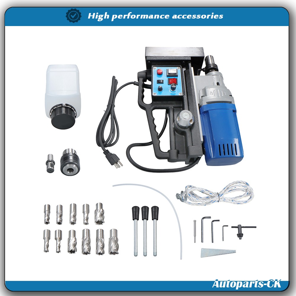 13900N MD50 Magnetic Drill with 11 Drill Bit Stepless Speed Bi-Directional 1950W
