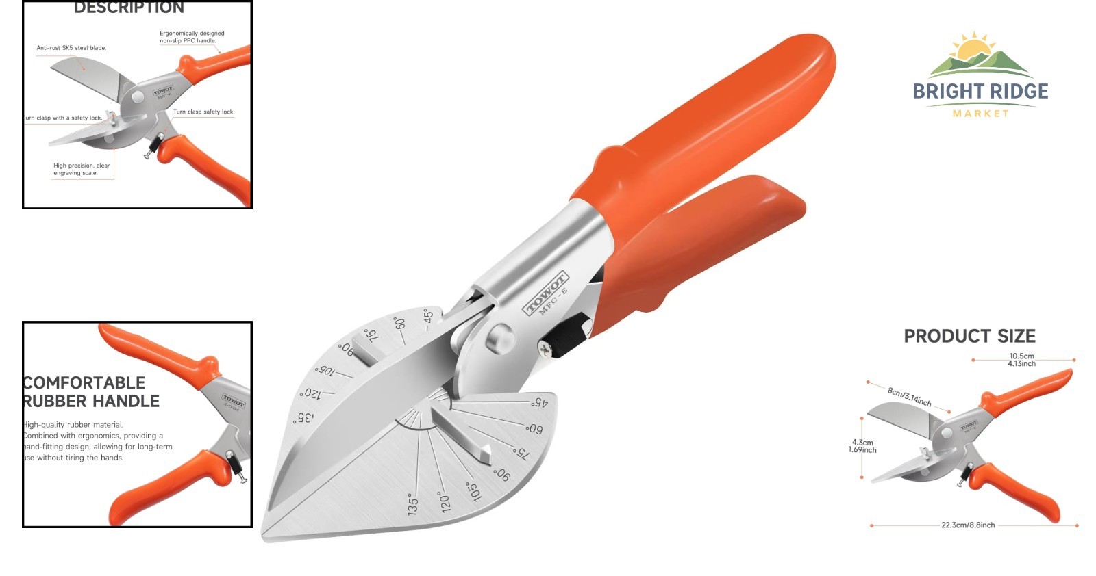 Durable Miter Shear with Adjustable Cutting Angle for Home Improvement Projects