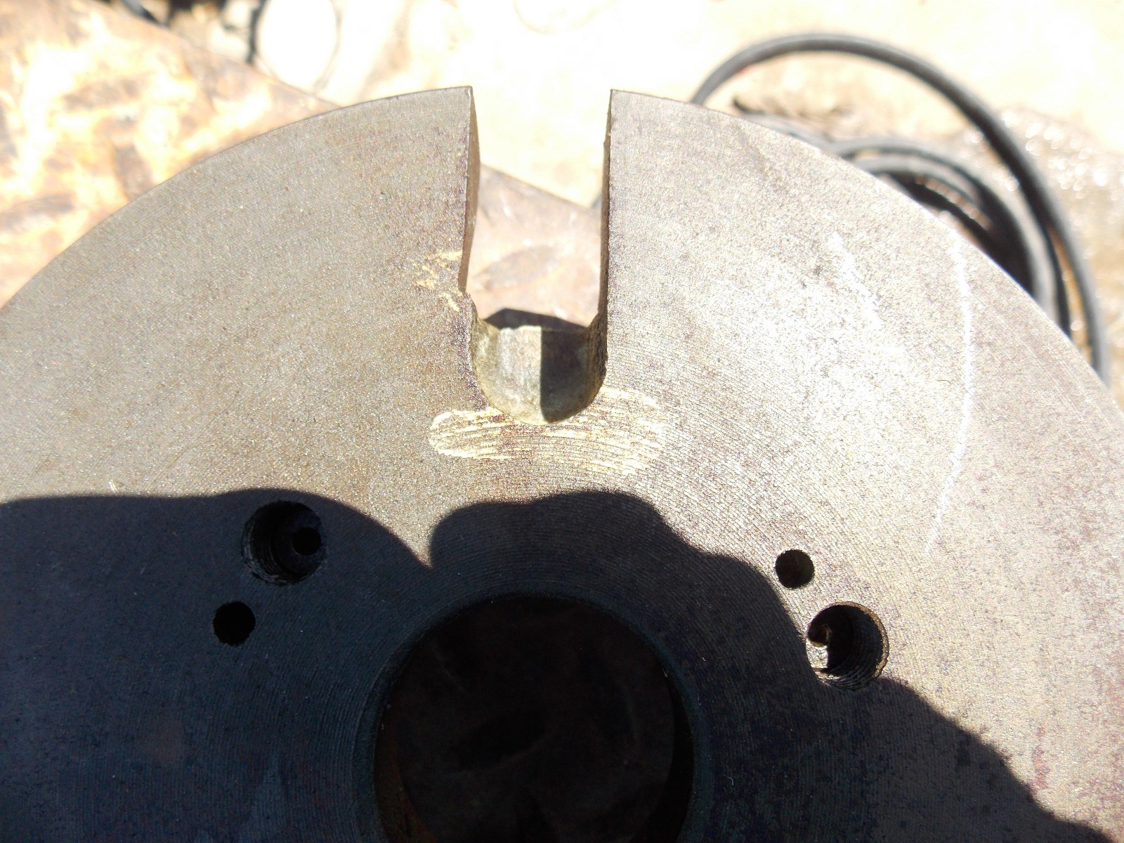 7″ LATHE FACE PLATE has 5/8″ CAM LOCK 3 pins, 2 13/16 center to center