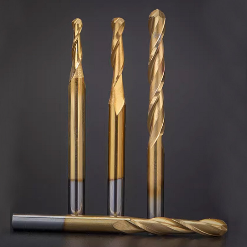 3.175mm Shank Carbide Ball Nose End Mill 2 Flute Milling Cutter Drill Ti Coated