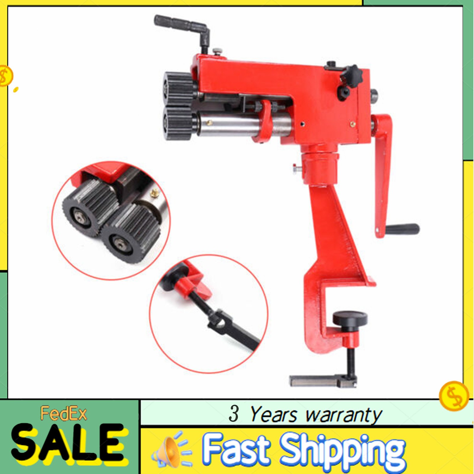 RM-08 7inch Sheet Metal Fabrication Bead Roller Rotary Machine 22-Gauge w/6 Dies