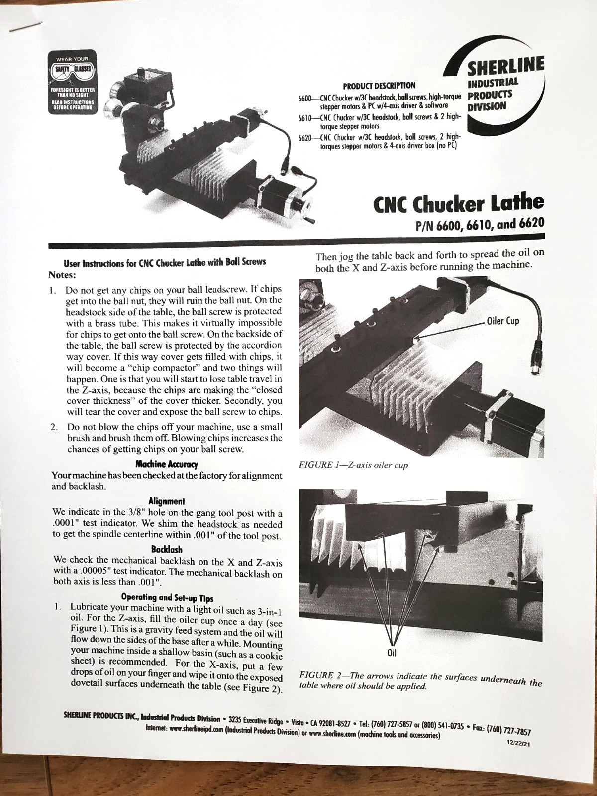 Sherline CNC Ready Chucker Lathe- 6610-CNC w/ 3C Headstock/Ball Screws NOB *read