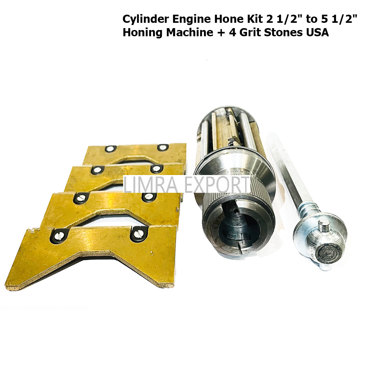 New Cylinder Engine Hone Kit 2-1/2″ To 5-1/2″ Honing Machine + 4 Set Of Stones