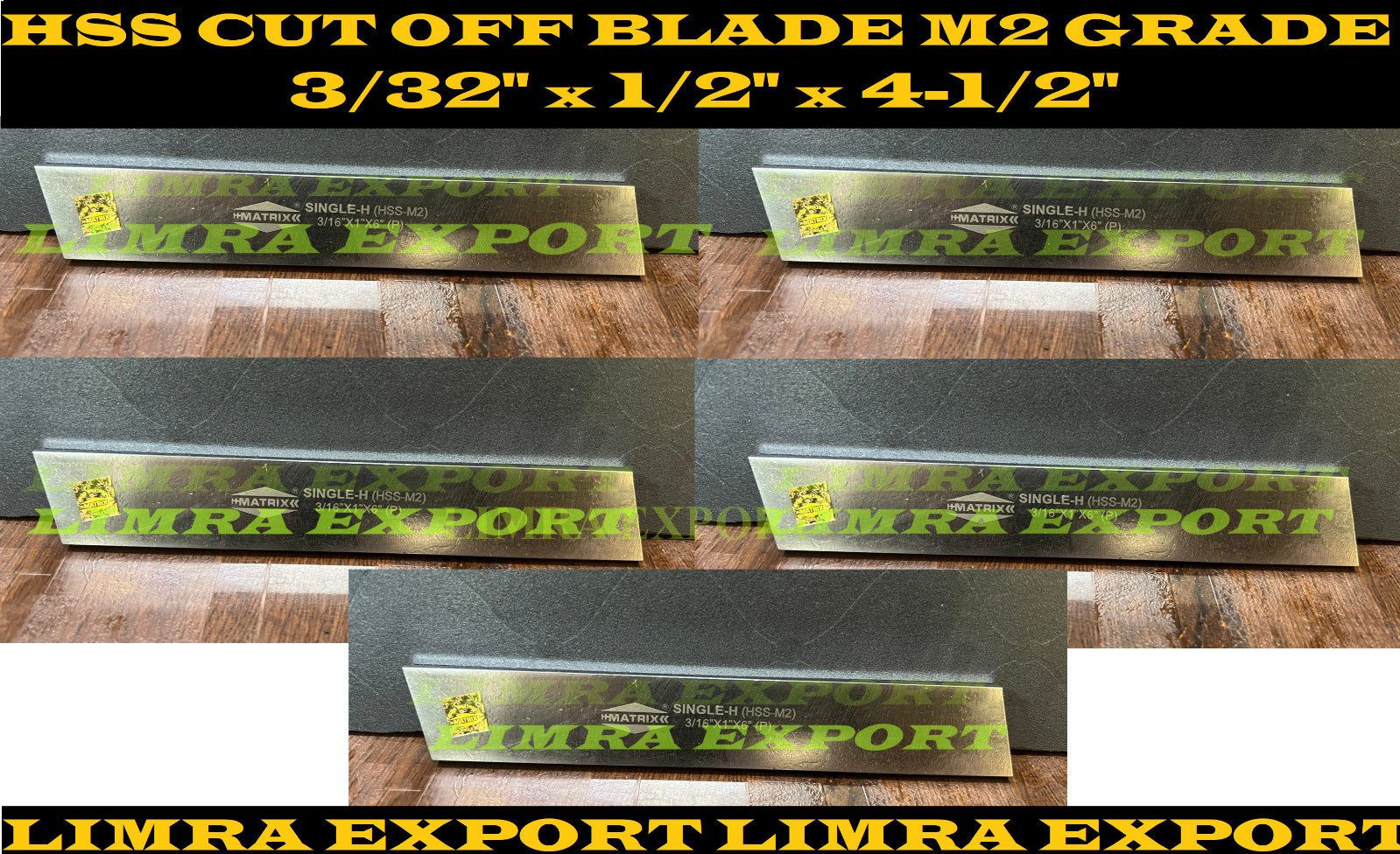 5x Cut Off Blade 3/32″ x 1/2″ x 4-1/2″ M2 Grade HSS Hardened Ground Parting Tool