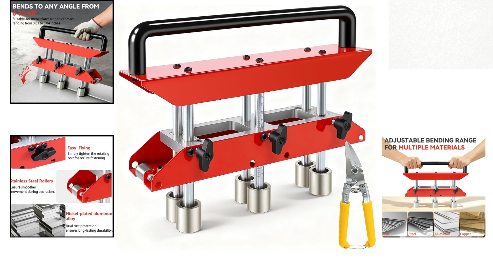 Versatile 3-Station Sheet Metal Bender – Bends 0.5”-5” Metal Sheets with Ease
