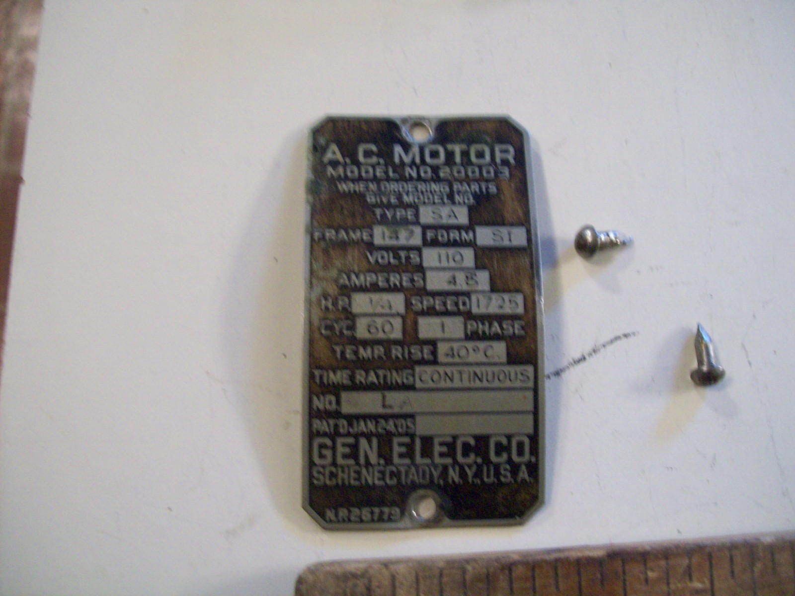 General Electric 1/4 HP Motor Plate Atlas 9″ Metal Turning Lathe #918 2 3/4″ Gap